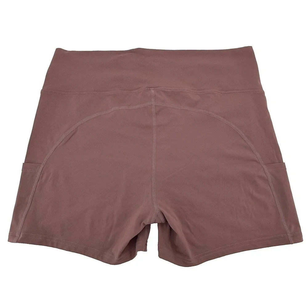 Womens‎ Biker Shorts Size 10 Mauve Pink High Rise Pocket Athletic